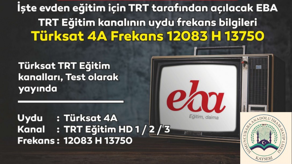 EBA TRT Eğitim Kanalı Yayında!